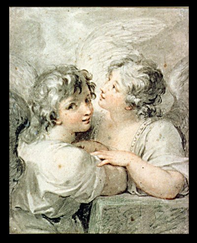 Two angels, 18th century by Giovanni Battista Cipriani
